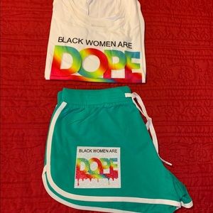 BLACK WOMEN ARE DOPE SHORT SET(NWOT)